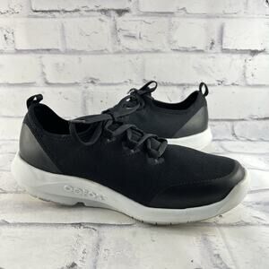 OOFOS OOMG Sport LS Recovery Sneaker Mens 9.5 Black White Athletic Shoe